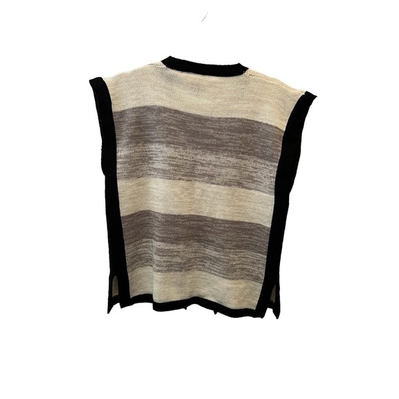 VTG Nortons Point 100% ACRYLIC Sweater Vest Beige/black / Gray Size Large - Picture 3 of 6